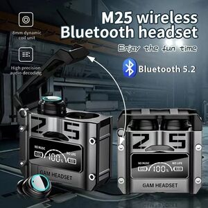 M25 Wireless Bluetooth Headset - Metallic Black with Teal Accents